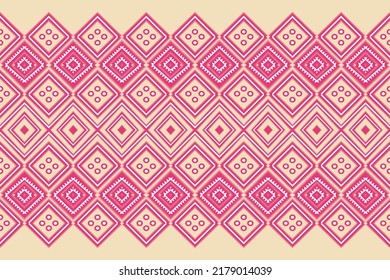 

Geometric ethnic pattern traditional Design for background,carpet,wallpaper,clothing,wrapping,Batik,fabric,sarong,Vector illustration embroidery style. fabric Bohemian fashion,texture. African rug