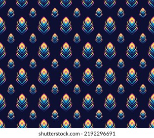 Geometric ethnic pattern traditional Design for background, carpet, wallpaper, clothing, wrapping, Batik, fabric, sarong, Vector illustration embroidery style.