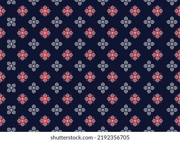 Geometric ethnic pattern traditional Design for background, carpet, wallpaper, clothing, wrapping, Batik, fabric, sarong, Vector illustration embroidery style.