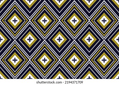 Geometric ethnic pattern traditional Design for background,carpet,wallpaper,clothing,wrapping,Batik,fabric,sarong,Vector illustration embroidery style.