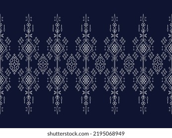 Geometric ethnic pattern traditional Design for background, carpet, wallpaper, clothing, wrapping, Batik, fabric, sarong, Vector illustration embroidery style.