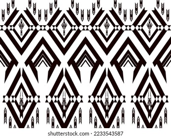 Geometric ethnic pattern traditional Design for background,carpet,wallpaper,clothing,wrapping,Batik,fabric,sarong,Vector illustration embroidery style.