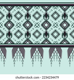 Geometric ethnic pattern traditional Design for background,carpet,wallpaper,clothing,wrapping,Batik,fabric,sarong,Vector illustration embroidery style.