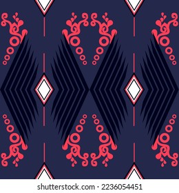 Geometric ethnic pattern traditional Design for background,carpet,wallpaper,clothing,wrapping,Batik,fabric,sarong,Vector illustration embroidery style
