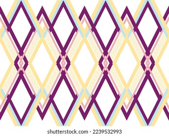 Geometric ethnic pattern traditional Design for background,carpet,wallpaper,clothing,wrapping,Batik,fabric,sarong,Vector illustration embroidery style