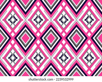 Geometric ethnic pattern traditional Design for background,carpet,wallpaper,clothing,wrapping,Batik,fabric,sarong,Vector illustration embroidery style