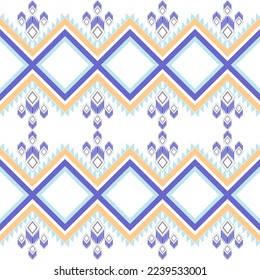 Patrón geométrico étnico tradicional Diseño para fondo, alfombra, papel pintado, ropa, envoltura, Batik, tela, sarong,Estilo de bordado de ilustración vectorial