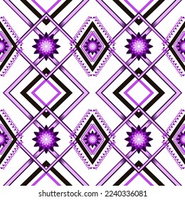 Geometric ethnic pattern traditional Design for background,carpet,wallpaper,clothing,wrapping,Batik,fabric,sarong,Vector illustration embroidery style
