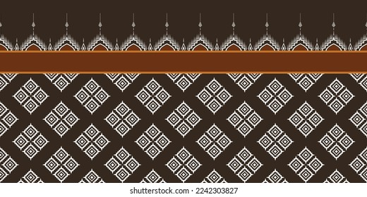 Geometric ethnic pattern traditional Design for background,carpet,wallpaper,clothing,wrapping,Batik,fabric,sarong,Vector illustration embroidery style.