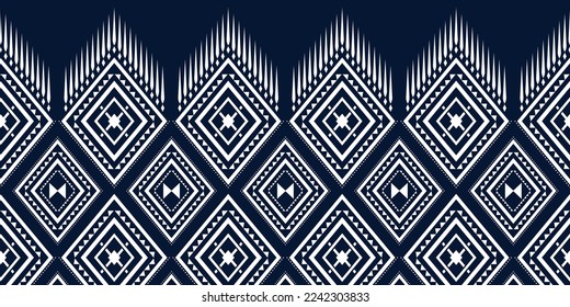 Patrón geométrico étnico tradicional Diseño para fondo, alfombra, papel pintado, ropa, envoltura, Batik, tela, sarong,Estilo de bordado de ilustración vectorial.