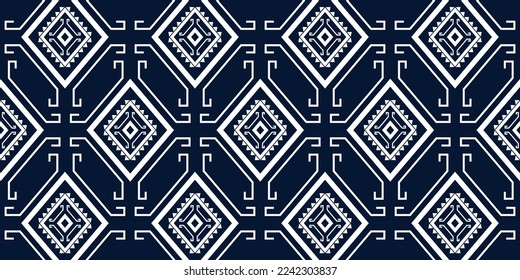 Geometric ethnic pattern traditional Design for background,carpet,wallpaper,clothing,wrapping,Batik,fabric,sarong,Vector illustration embroidery style.