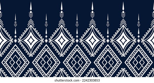 Geometric ethnic pattern traditional Design for background,carpet,wallpaper,clothing,wrapping,Batik,fabric,sarong,Vector illustration embroidery style.