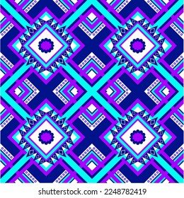 Geometric ethnic pattern traditional Design for background,carpet,wallpaper,clothing,wrapping,Batik,fabric,sarong,Vector illustration embroidery style.