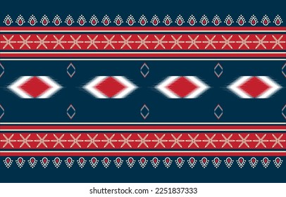 Geometric ethnic pattern traditional Design for background,wallpaper,clothing,Batik,fabric,sarong,Vector illustration embroidery style.