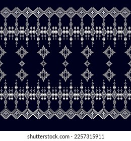 Patrón geométrico étnico tradicional Diseño para fondo, alfombra, papel pintado, ropa, envoltura, Batik, tela, sarong,Estilo de bordado de ilustración vectorial.