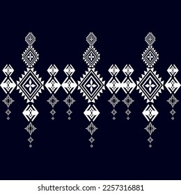 Geometrisches ethnisches Muster traditionelles Design für Hintergrund, Teppich, Tapeten, Kleidung, Umhüllung, Batik, Stoff, Sarong, Vektorgrafik Stickereien Stil.