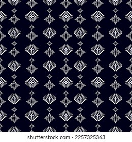 Geometric ethnic pattern traditional Design for background,carpet,wallpaper,clothing,wrapping,Batik,fabric,sarong,Vector illustration embroidery style.