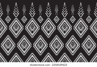 Geometric ethnic pattern traditional Design for background,carpet,wallpaper,clothing,wrapping,Batik,fabric,sarong,Vector illustration embroidery style.