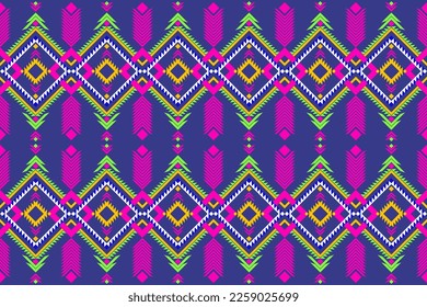 Geometric ethnic pattern traditional Design for background,carpet,wallpaper,clothing,wrapping,Batik,fabric,sarong,Vector illustration embroidery style