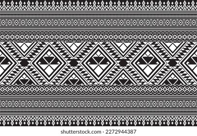 Geometric ethnic pattern traditional Design for background,carpet,wallpaper,clothing,wrapping,Batik,fabric,sarong,Vector illustration embroidery style.