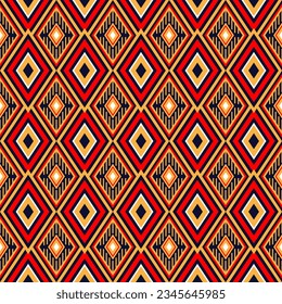 Patrón geométrico étnico tradicional Diseño para alfombras, papel pintado, ropa, envoltura, Batik,tela,Estilo de bordado de ilustración vectorial.
