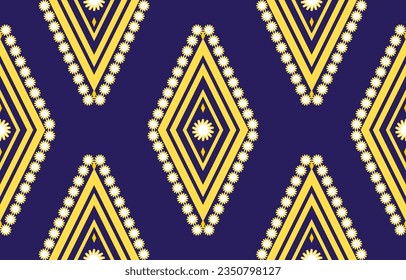 Geometric ethnic pattern traditional Design for background, carpet, wallpaper, clothing, wrapping, Batik, fabric, illustration embroidery style.