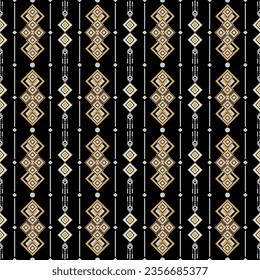 Geometric ethnic pattern traditional Design for carpet,wallpaper, clothing,wrapping,Batik,fabric,Vector illustration embroidery style.