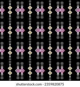 Geometric ethnic pattern traditional Design for carpet,wallpaper, clothing,wrapping,Batik,fabric,Vector illustration embroidery style.