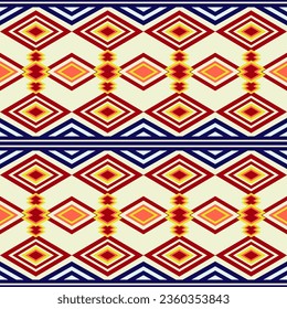 Geometric ethnic pattern traditional Design for carpet,wallpaper,clothing,wrapping,Batik,fabric,Vector illustration embroidery style.