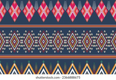 Geometric ethnic pattern traditional Design for background,carpet,wallpaper,clothing,wrapping,Batik,fabric,sarong,Vector illustration embroidery style.
