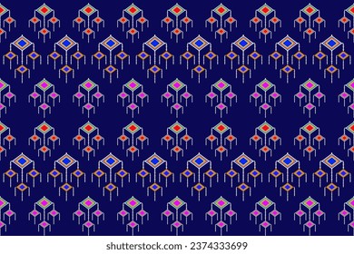 Geometric ethnic pattern traditional Design for background,wallpaper,Vector illustration embroidery style.