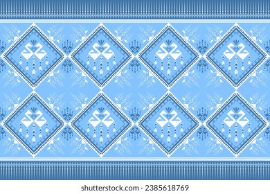 Geometric ethnic pattern traditional Design for background, carpet, wallpaper, clothing, wrapping, Batik, fabric, Vector illustration embroidery style.