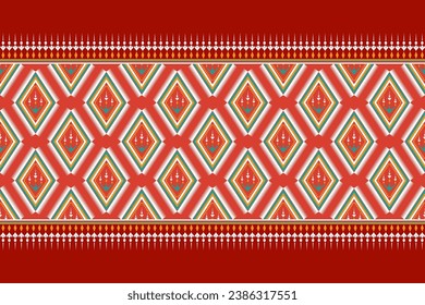 Patrón geométrico étnico tradicional Diseño para el fondo, alfombra, papel pintado, ropa, envoltura, Batik, tela, Vector ilustración estilo bordado.