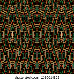 Patrón geométrico étnico tradicional Diseño para fondo, alfombra, papel pintado, ropa, envoltura, Batik, tela,Estilo de bordado de ilustración vectorial.
