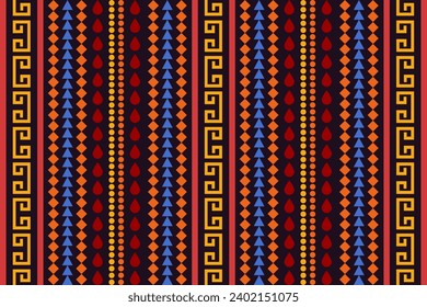 Geometrisches ethnisches Muster traditionelles Design für Hintergrund, Teppich, Tapete, Kleidung, Umhüllung, Batik, Stoff, Vektorgrafik Stickereien Stil. Stammmuster