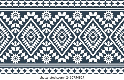 Geometric ethnic pattern traditional Design for background,carpet,wallpaper,clothing,wrapping,Batik,fabric,sarong,Vector illustration embroidery style.