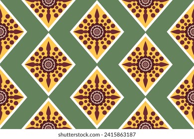 Geometric ethnic pattern traditional Design for background,carpet,wallpaper,clothing,wrapping,Batik,fabric,sarong,Vector illustration embroidery style.