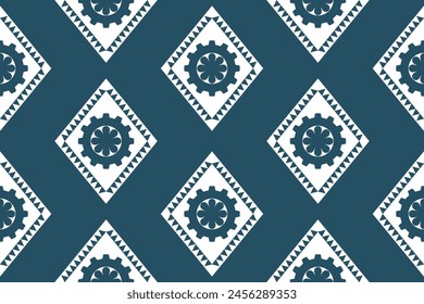 Geometric ethnic pattern traditional Design for background,carpet,wallpaper,clothing,wrapping,Batik,fabric,sarong,Vector illustration embroidery style.