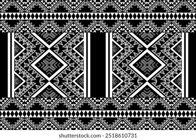 Geometric ethnic pattern traditional Design for background,carpet,wallpaper,clothing,wrapping,Batik,fabric,sarong,Vector illustration embroidery style.