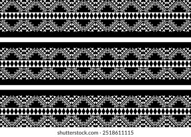 Geometric ethnic pattern traditional Design for background,carpet,wallpaper,clothing,wrapping,Batik,fabric,sarong,Vector illustration embroidery style.