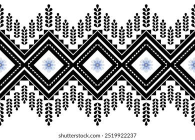 Padrão étnico geométrico Design tradicional para fundo,tapete,papel de parede,roupas,envoltório,Batik,tecido,sarong,estilo de bordado de ilustração vetor.