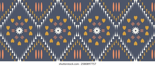 Geometric ethnic pattern traditional Design for background,carpet,wallpaper,clothing,wrapping,Batik,fabric,sarong,Vector illustration embroidery style.