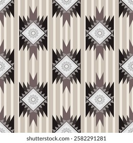 Geometric ethnic pattern traditional Design for background,carpet,wallpaper,clothing,wrapping,Batik,fabric,sarong,Vector illustration embroidery style.