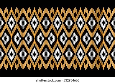 Diseño geométrico étnico tradicional Diseño para fondo, alfombra, papel pintado, ropa, envoltura,Batik,tela,sarong,Estilo de bordado de ilustración vectorial.
