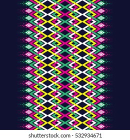 Geometric ethnic pattern traditional Design for background,carpet,wallpaper,clothing,wrapping,Batik,fabric,sarong,Vector illustration embroidery style.