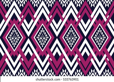 Geometric ethnic pattern traditional Design for background,carpet,wallpaper,clothing,wrapping,Batik,fabric,sarong,Vector illustration embroidery style.