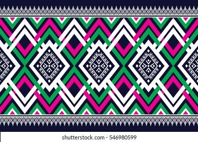 Geometric ethnic pattern traditional Design for background,carpet,wallpaper,clothing,wrapping,Batik,fabric,sarong,Vector illustration embroidery style.