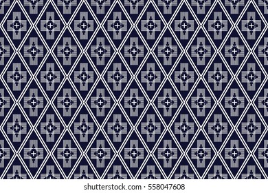 Geometric ethnic pattern traditional Design for background,carpet,wallpaper,clothing,wrapping,Batik,fabric,sarong,Vector illustration embroidery style.