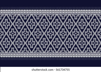Geometric ethnic pattern traditional Design for background,carpet,wallpaper,clothing,wrapping,Batik,fabric,sarong,Vector illustration embroidery style.
