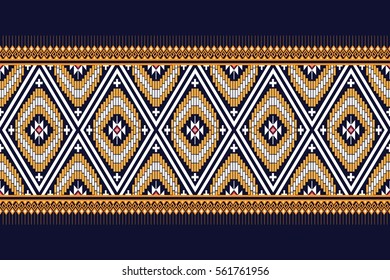 Geometric ethnic pattern traditional Design for background,carpet,wallpaper,clothing,wrapping,Batik,fabric,sarong,Vector illustration embroidery style.